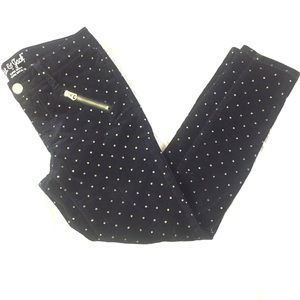 Skinny Navy Blue Corduroy Star Pants